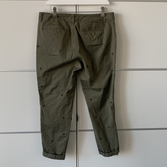 Fun Khaki Green Pants with Embroidered Stars!!! - Picture 5 of 12